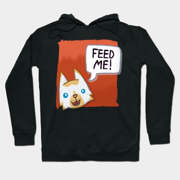 Feed Me! [Flame Point Cat With A Red Background] Hoodie by Quirkball